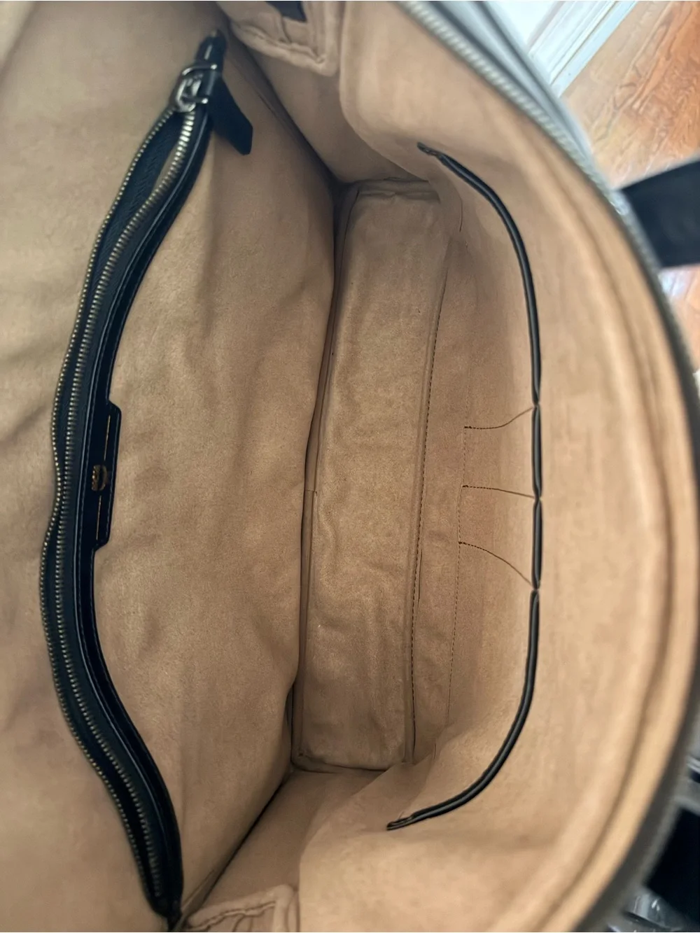 MCM Black Leather Laptop Briefcase with Detachable Strap